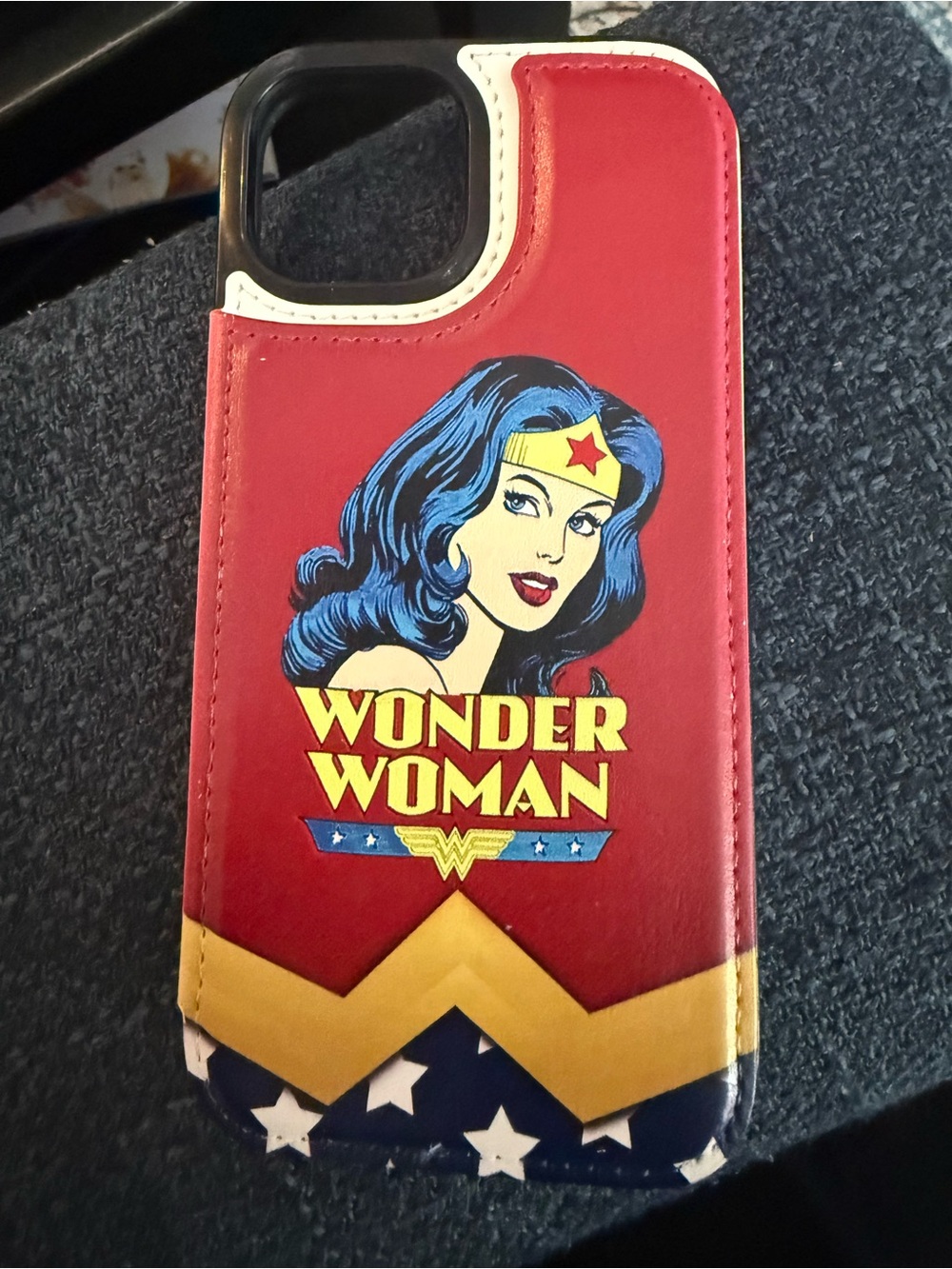 Wonder Woman Red Graphic I Phone 15 Wallet Case
